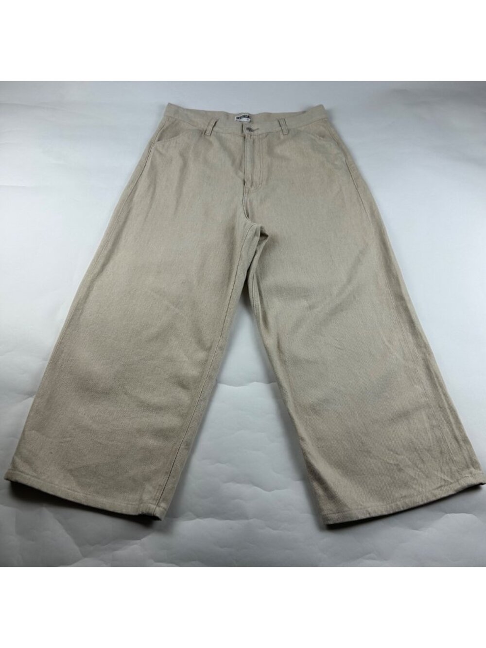 Weekday Flax Astro Linen Blend Wide Leg Trouser Pant 30 UNISEX